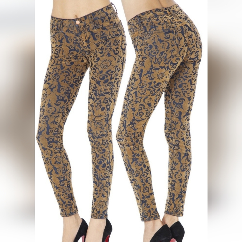 2010s J BRAND Gold Brocade denim